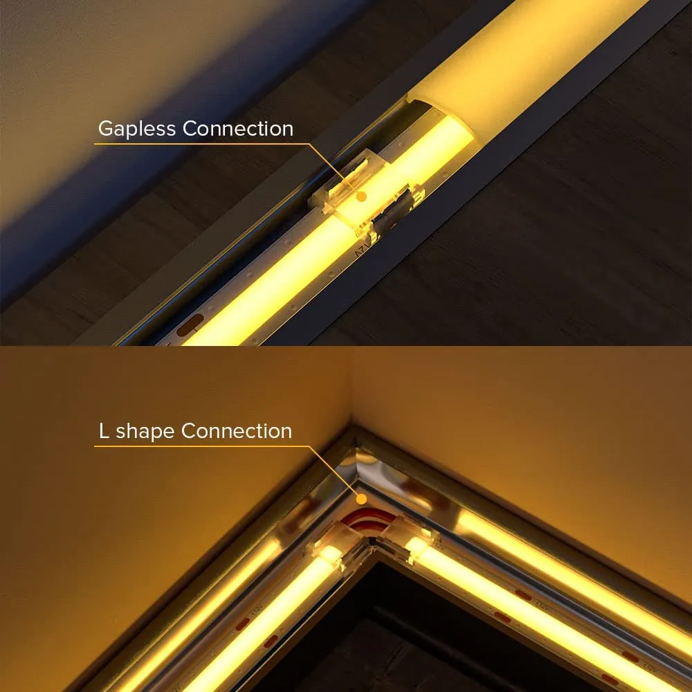 10PCS PACK COB LED Strip Connectors Solderless Snap Down 2 Conductors Connectors for 8mm 10mm Wide COB Flex LED Strips