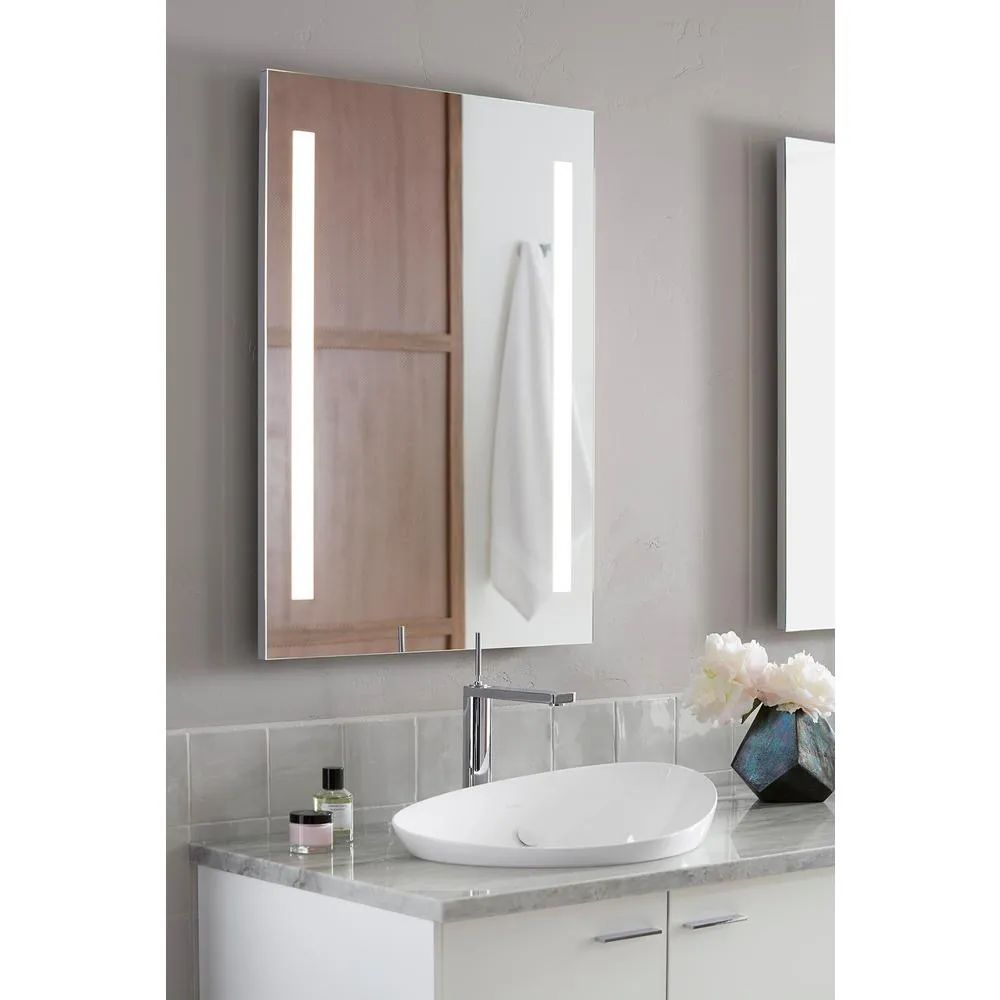 24 in. W x 33 in. H Frameless Rectangular LED Light Bathroom Vanity Mirror