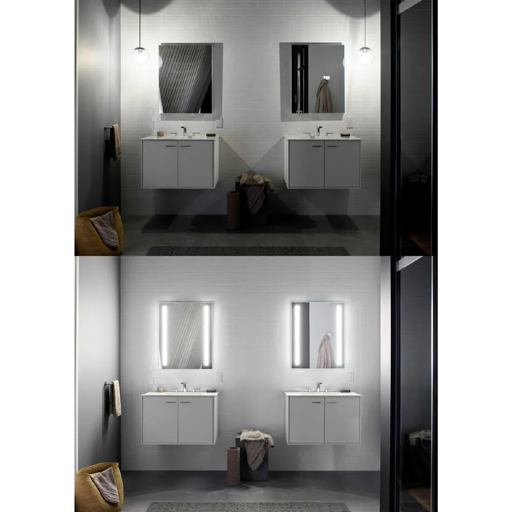 24 in. W x 33 in. H Frameless Rectangular LED Light Bathroom Vanity Mirror