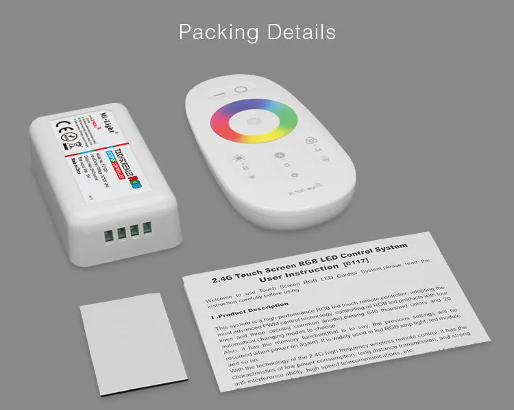 2.4G Touch RGB LED Strips Controller Set