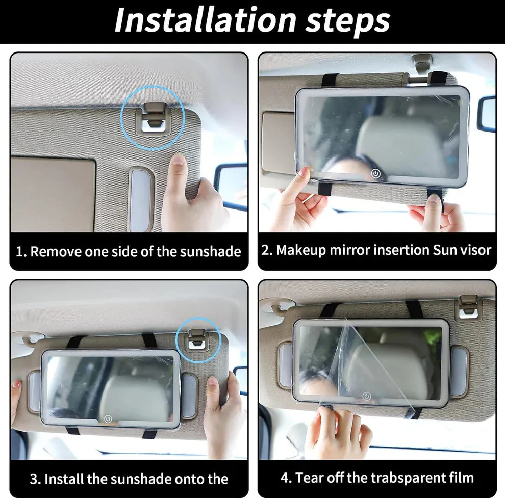 3 Light Modes Rechargable Car Vanity Mirror