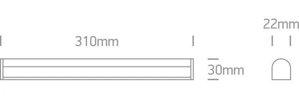 38104B LED LINEAR 31cm 4w CW 230V