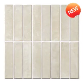 3D Light Color Vintage Linear Mosaic Peel and Stick Wall Tile