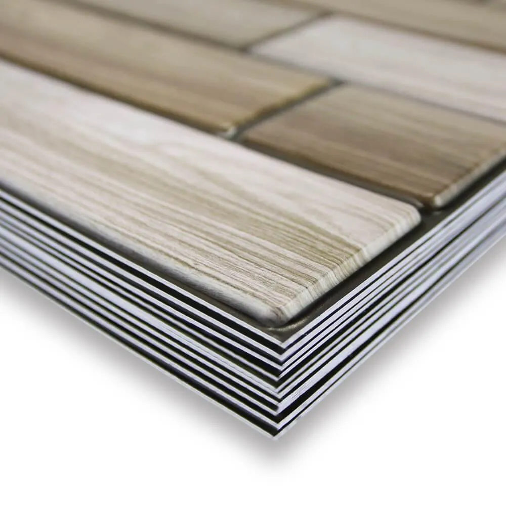 3D Wide Striped Wood Peel and Stick Wall Tile