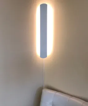 3"W Solid Wood Hover Plank Corner/Wall Accent Light Plug-In  Almond Finish by Home Concept