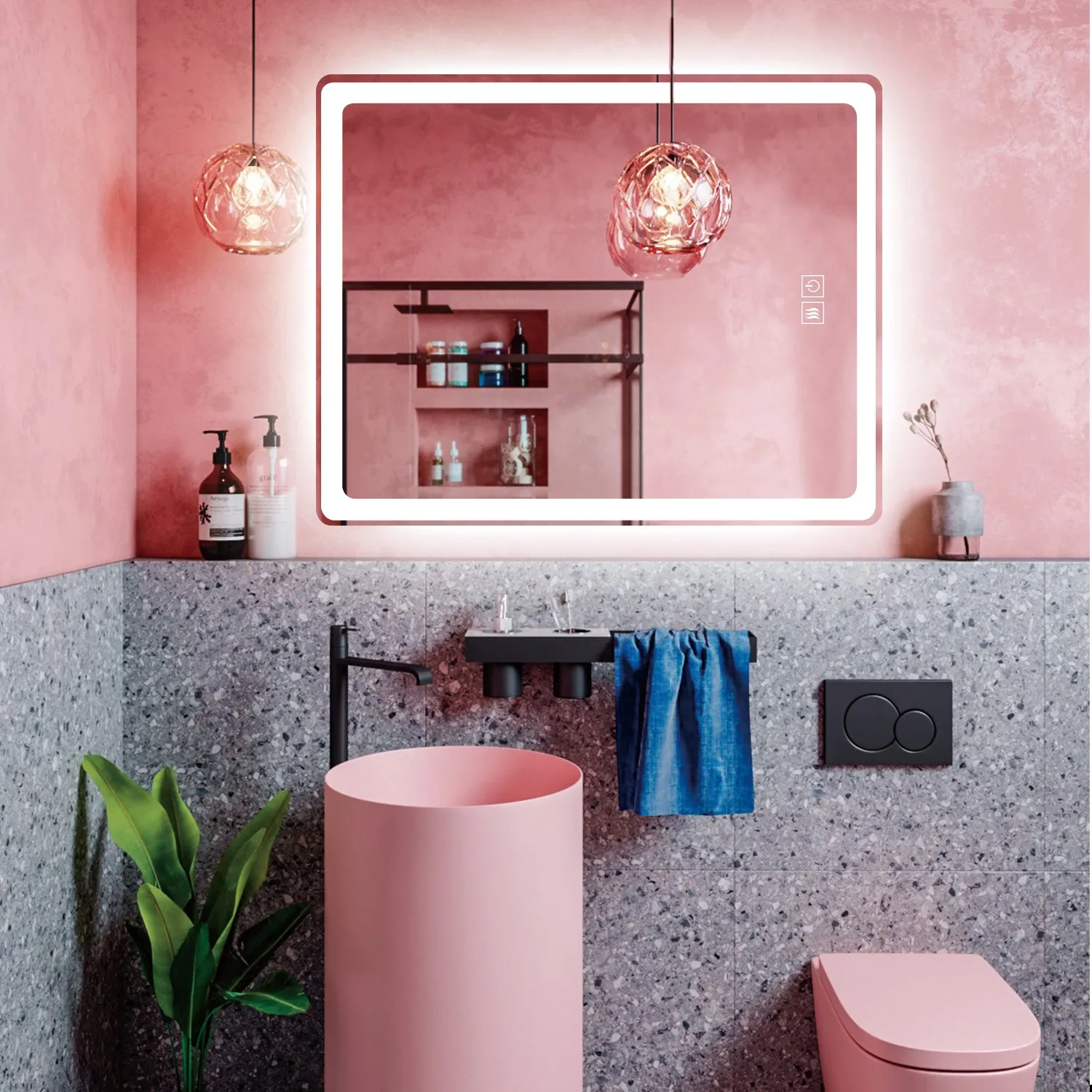 40-in H x 32-in W LED Bathroom Mirror