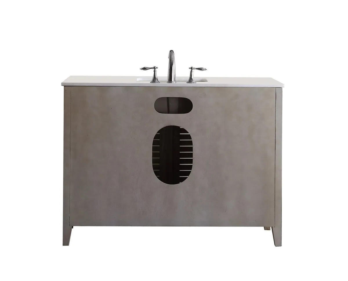 46" Distress Beige Cottage Style Abbeville Bathroom Sink Vanity CF-28325W