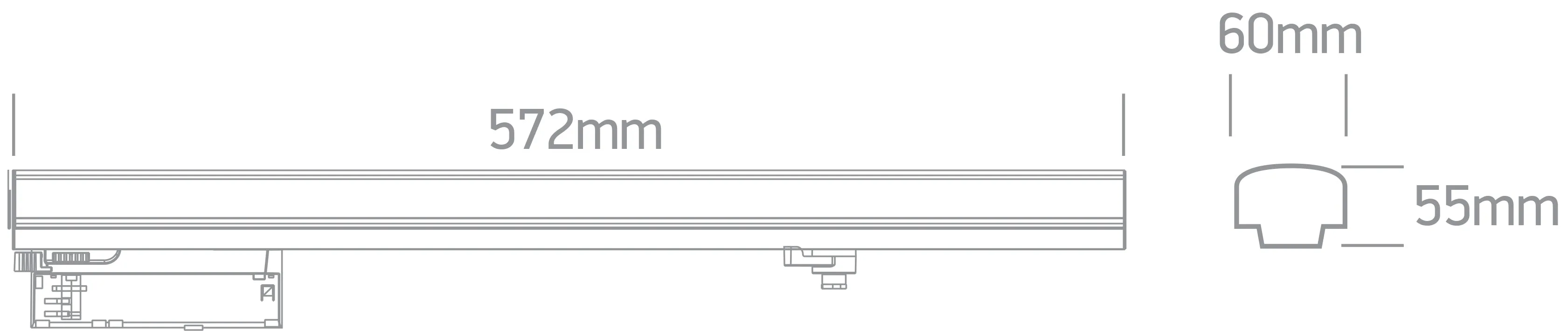 65664AT-  30W CCTV LINEAR TRACK LIGHT 230V IP20