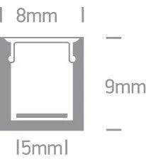 7901/AL ALU SURFACE PROFILE 2m FOR 5mm STRIPS   PC OPAL DIFF