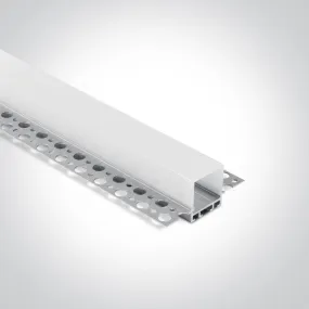 7904ATR/AL TRIMLESS PROFILE 2m FOR 20mm STRIPS PC OPAL DIFFUSER
