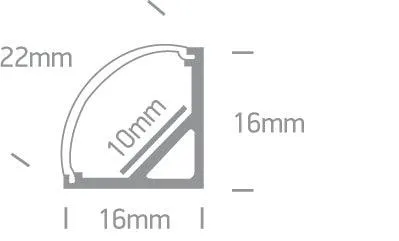 7908A/AL ALU TRIANGLE PROFILE 2m FOR 10mm STRIPS   PC OPAL DIFF