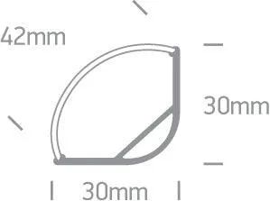 7908/AL ALUMINIUM TRIANGLE PROFILE 2m   PC opal diffuser