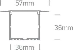 7910R RECESSED PROFILE 2m   PC opal diffuser