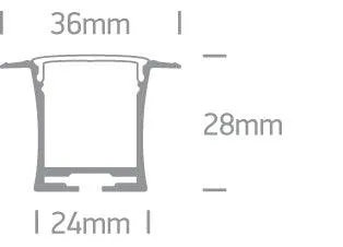 7912R RECESSED PROFILE 2m   PC opal diffuser