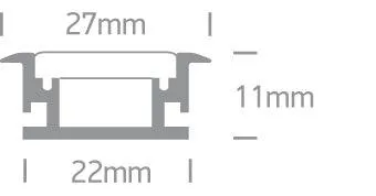 7914R/AL ALUMINIUM INGROUND PROFILE 2m   3mm PC opal diffuser IP67