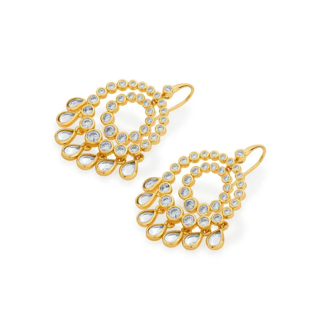Ada Mirror & CZ Chandbali Earrings
