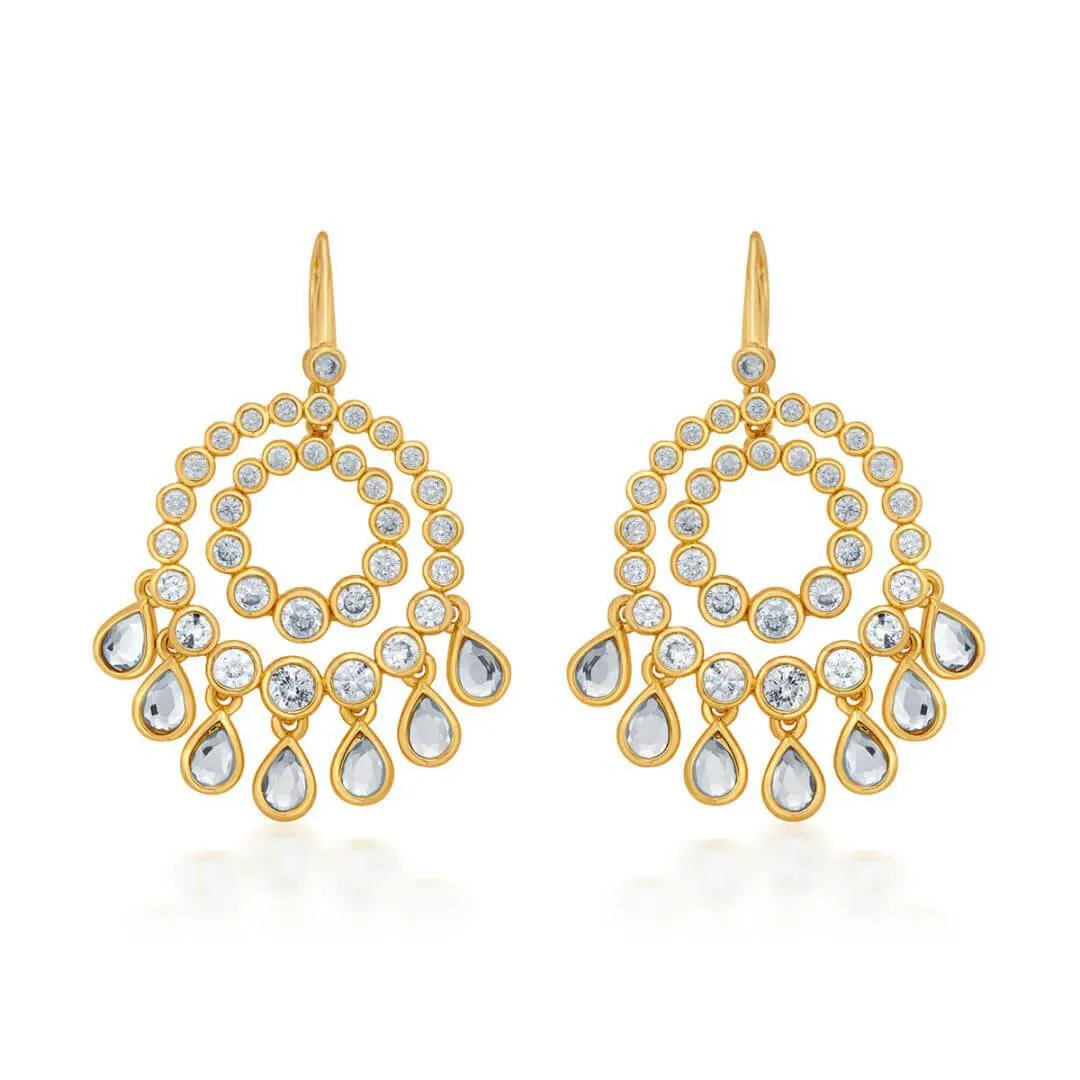 Ada Mirror & CZ Chandbali Earrings