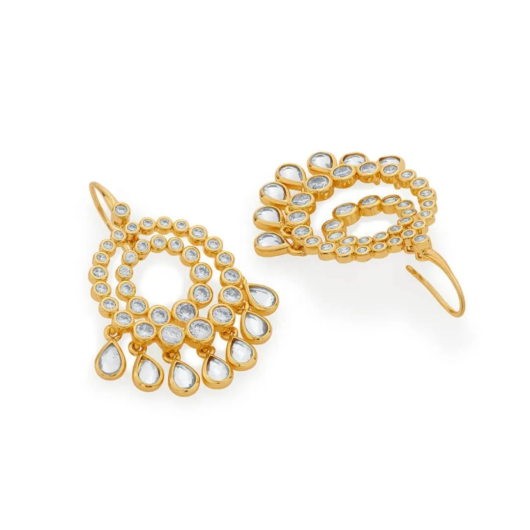 Ada Mirror & CZ Chandbali Earrings