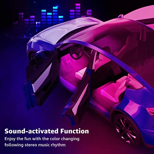 Adjustable Multi-Color Changing RGB LED Front and Rear Footwell Light Strips with Intuitive App Control for Tesla Model 3 & Y