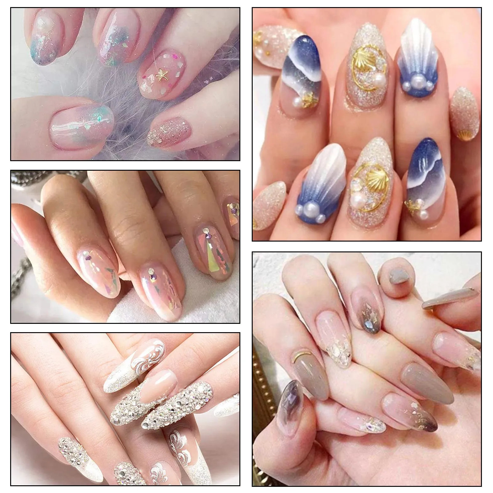 Aliver Gel Nail Brush, 7Pcs Poly Extension Gel Brush, Nail Art Tips Builder