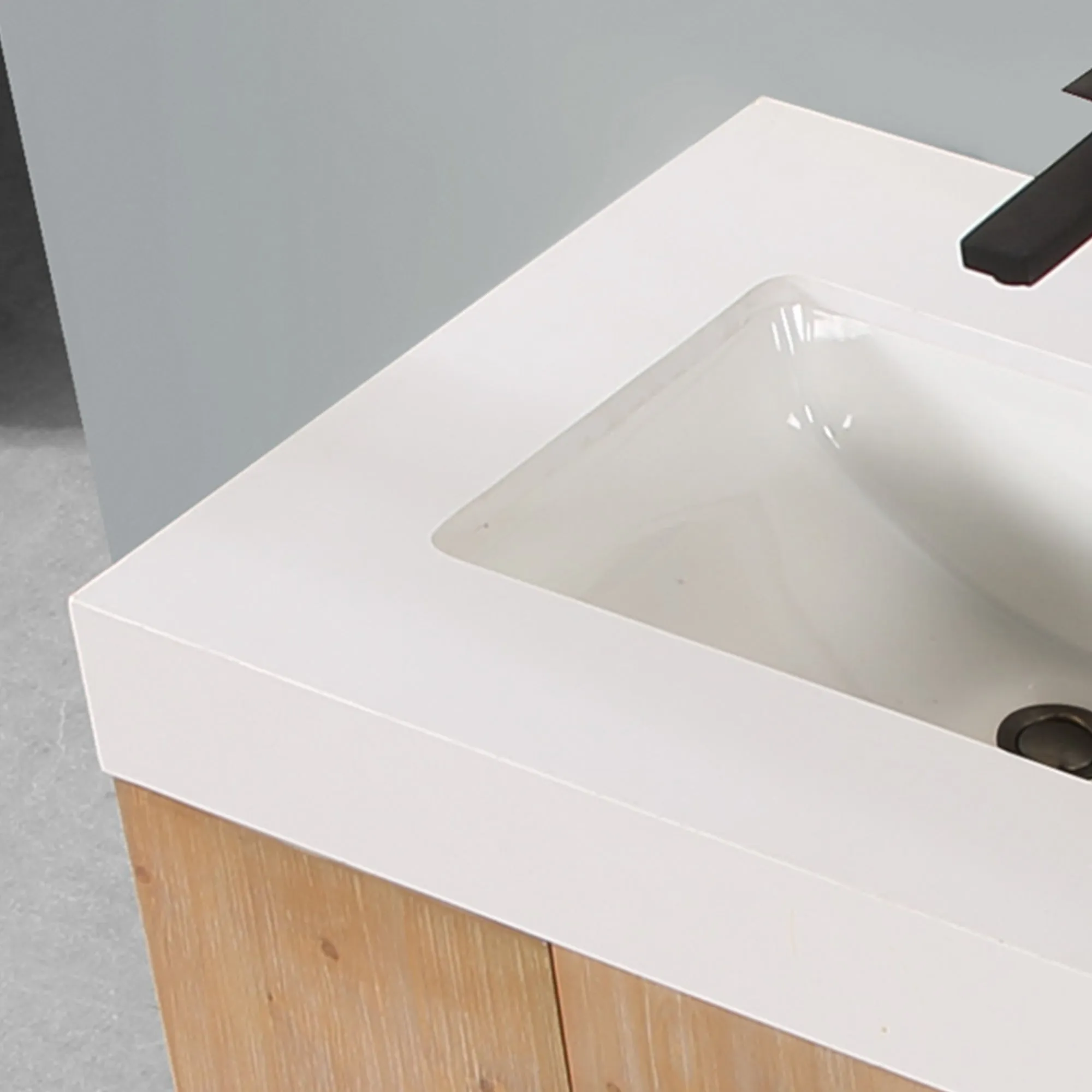 Altair Designs Corchia Wall-mounted Double Bathroom Vanity with White Composite Stone Countertop - 553060-LB-WH