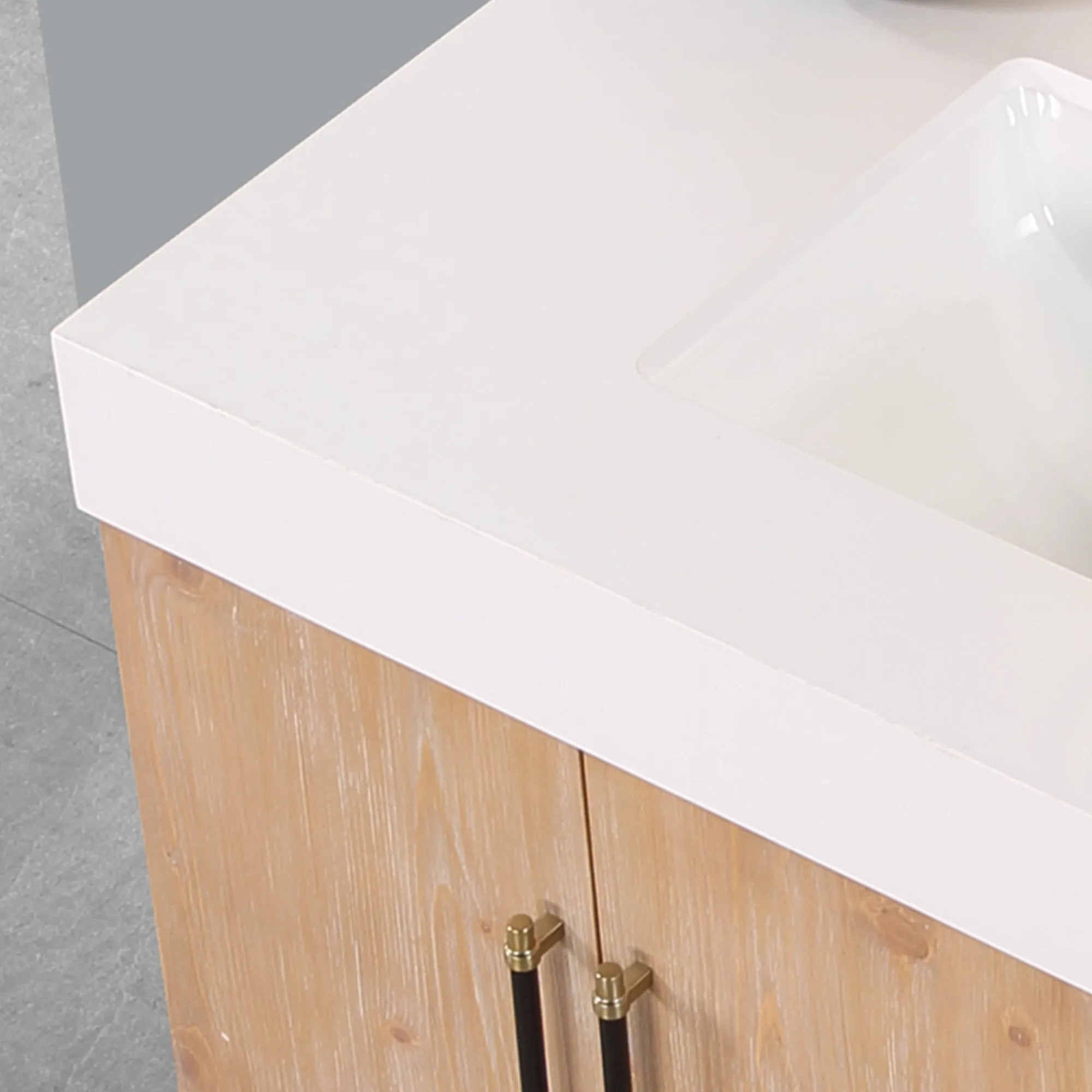 Altair Designs Corchia Wall-mounted Single Bathroom Vanity with White Composite Stone Countertop - 553036-LB-WH
