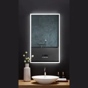Ancerre Immersion LED Lighted Bathroom Vanity Mirror with Bluetooth, Defogger, and Digital Display - LEDM-IMMERSION-24