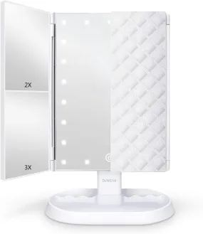 Anzzi Vanity LED Mirror Trifold Lighted with 1x/2x/3x Magnification and Touch Screen Dimming