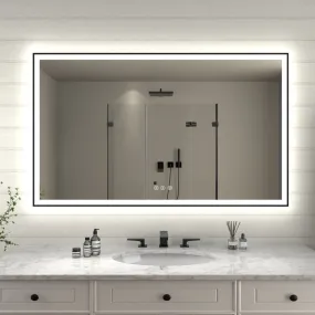 Apex-Noir 60"x36" Framed LED Lighted Bathroom Mirror