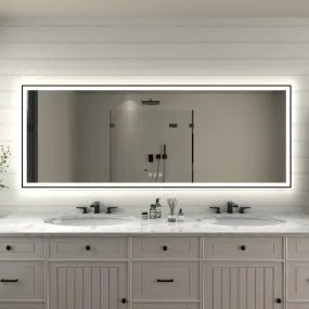 Apex-Noir 84"x32" Framed LED Lighted Bathroom Mirror