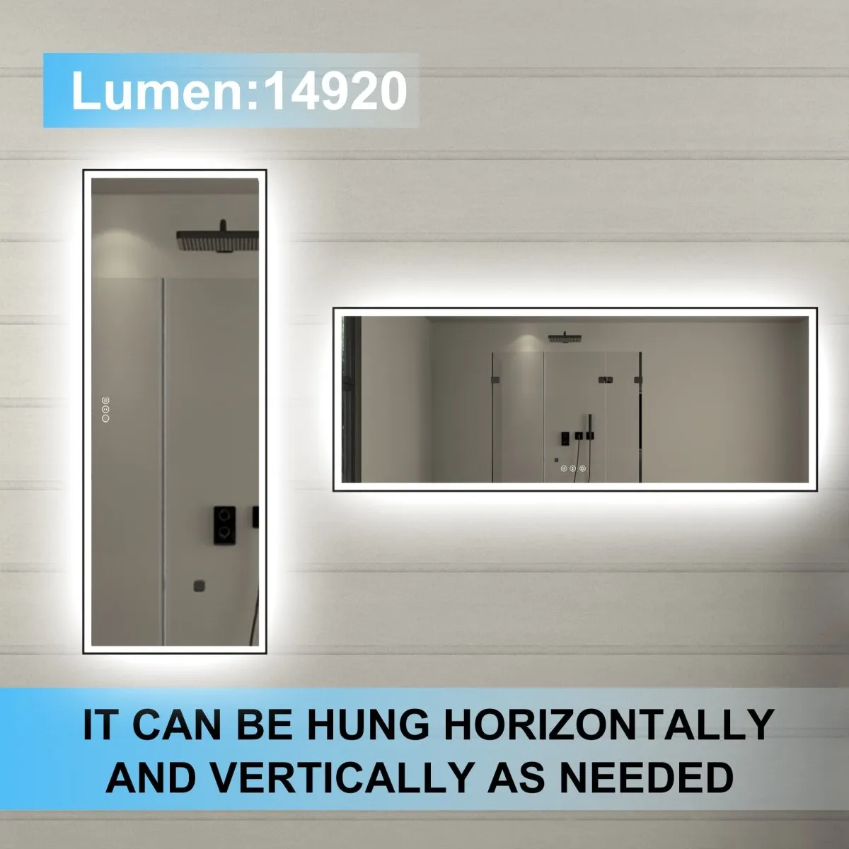 Apex-Noir 84"x32" Framed LED Lighted Bathroom Mirror