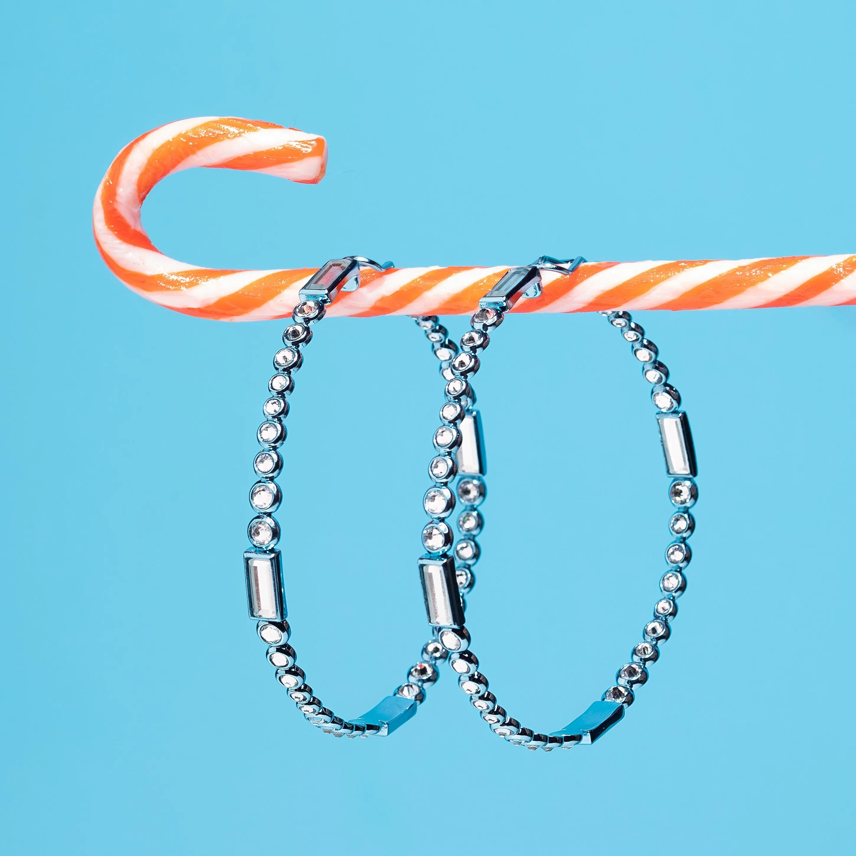 Aqua Blue Oversized Hoop Earrings
