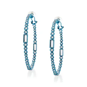 Aqua Blue Oversized Hoop Earrings