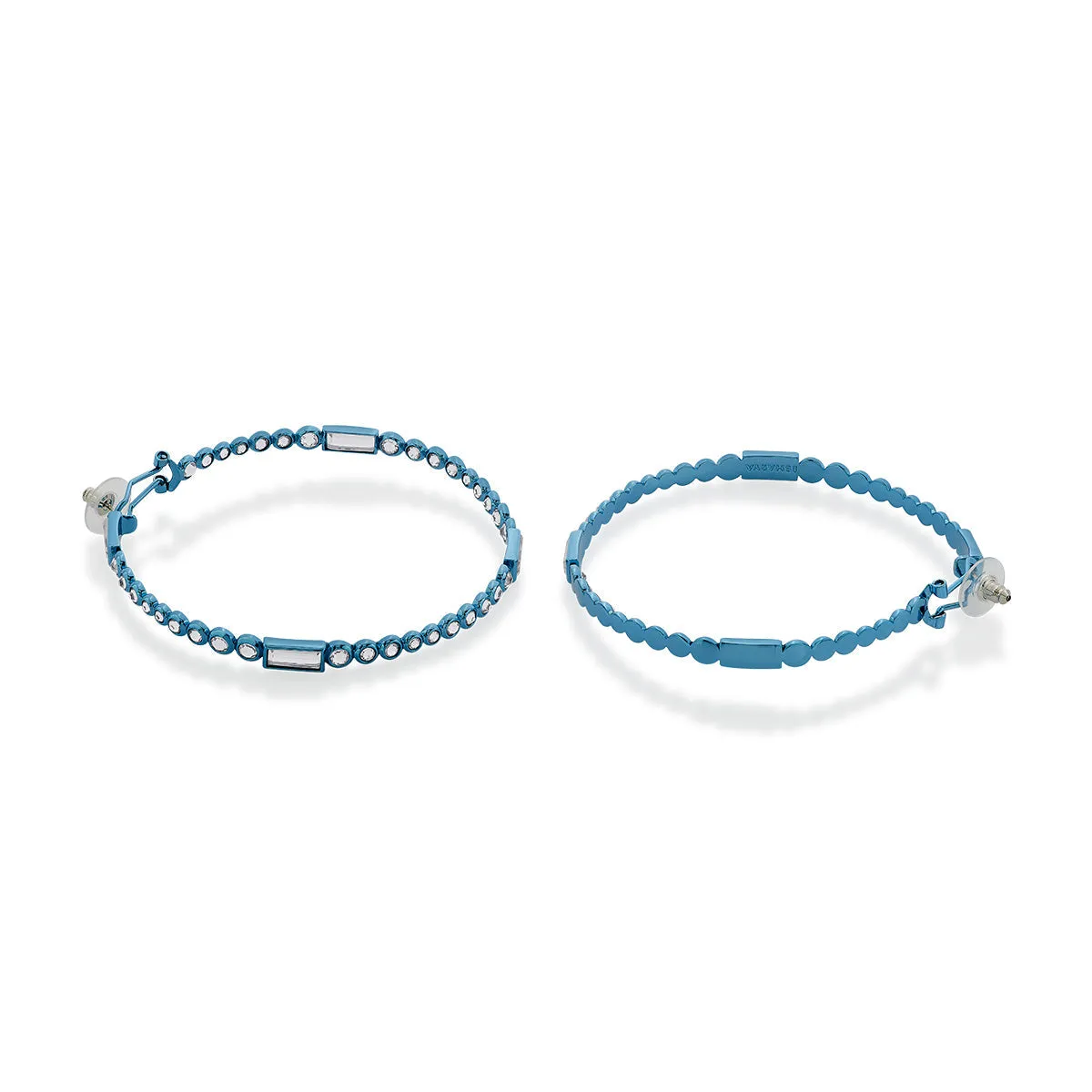 Aqua Blue Oversized Hoop Earrings