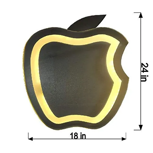 ARANAUT Apple Shaped Mirror, LED illuminated Modern Vanity Mirror with Touch Sensor, Wall Mounted Mirror for Bathroom, bedroom & makeup room (Size: 18X24)