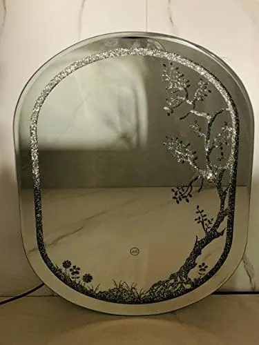 ARANAUT Oval Shaped Mirror, LED Illuminated Modern Vanity Mirror with Touch Sensor, Wall Mounted Mirror for Bathroom, Bedroom & Makeup Room (Size: 18x24)