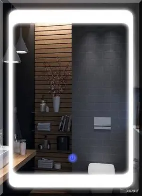 ARANAUT Rectangular Shaped Mirror, LED illuminated Vanity Mirror with Touch Sensor, Wall Mounted Mirror for Bathroom, bedroom & makeup room (Size: 12x18 inches, Framed(813))