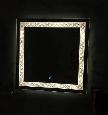 ARANAUT Rectangular Shaped Mirror, LED Illuminated Vanity Mirror with Touch Sensor, Wall Mounted Mirror for Bathroom, Bedroom & Makeup Room (Size: 18x24 inches, White and Yellow Light)