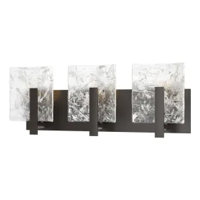 Arc 3-Light Bath Sconce 3-Light White Swirl Glass (YR) in Oil Rubbed Bronze