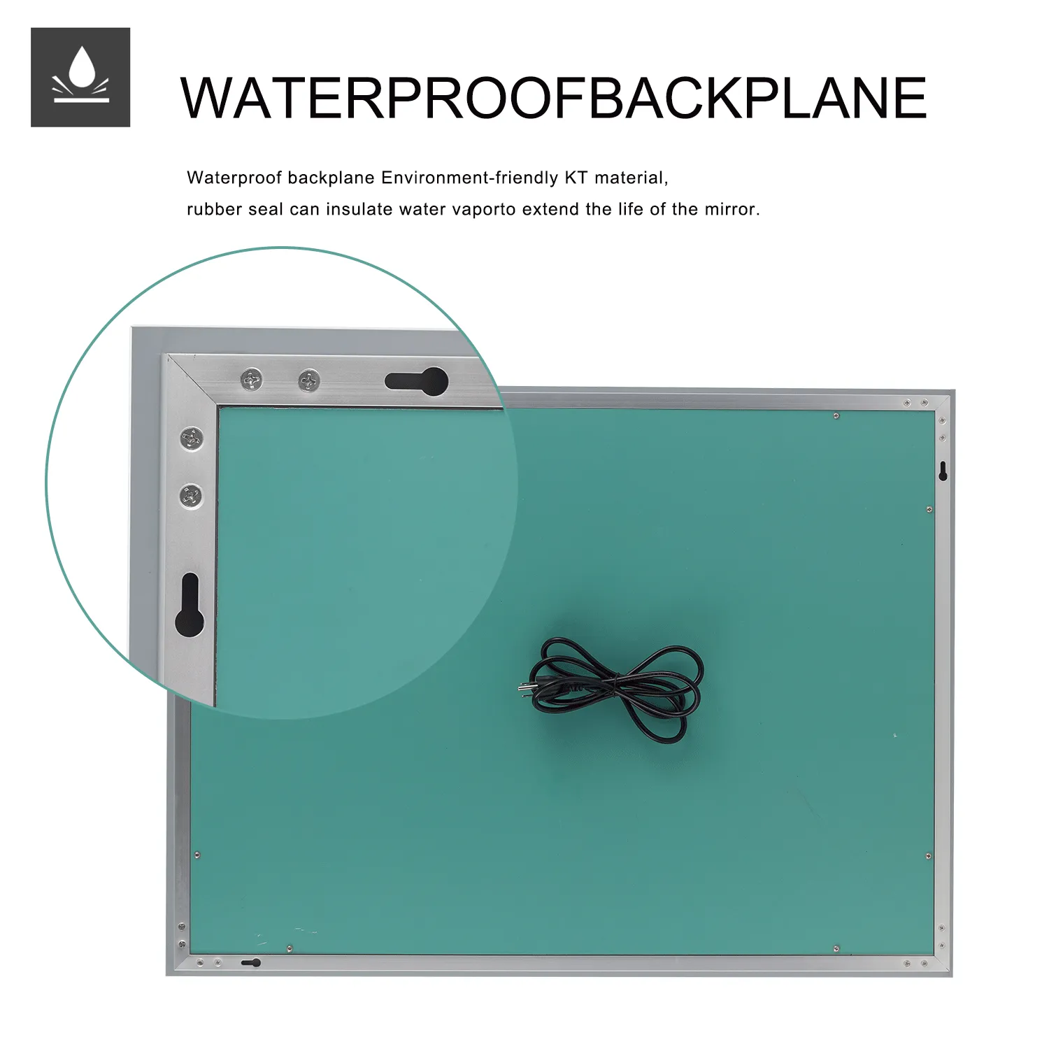 Backlit LED Illuminated Bathroom Anti-Fog Wall Mounted Mirror With Light And Dimmer