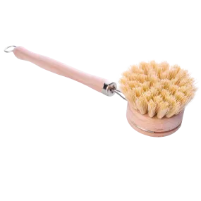 bamboo & sisal long handle dish brush with replaceable head