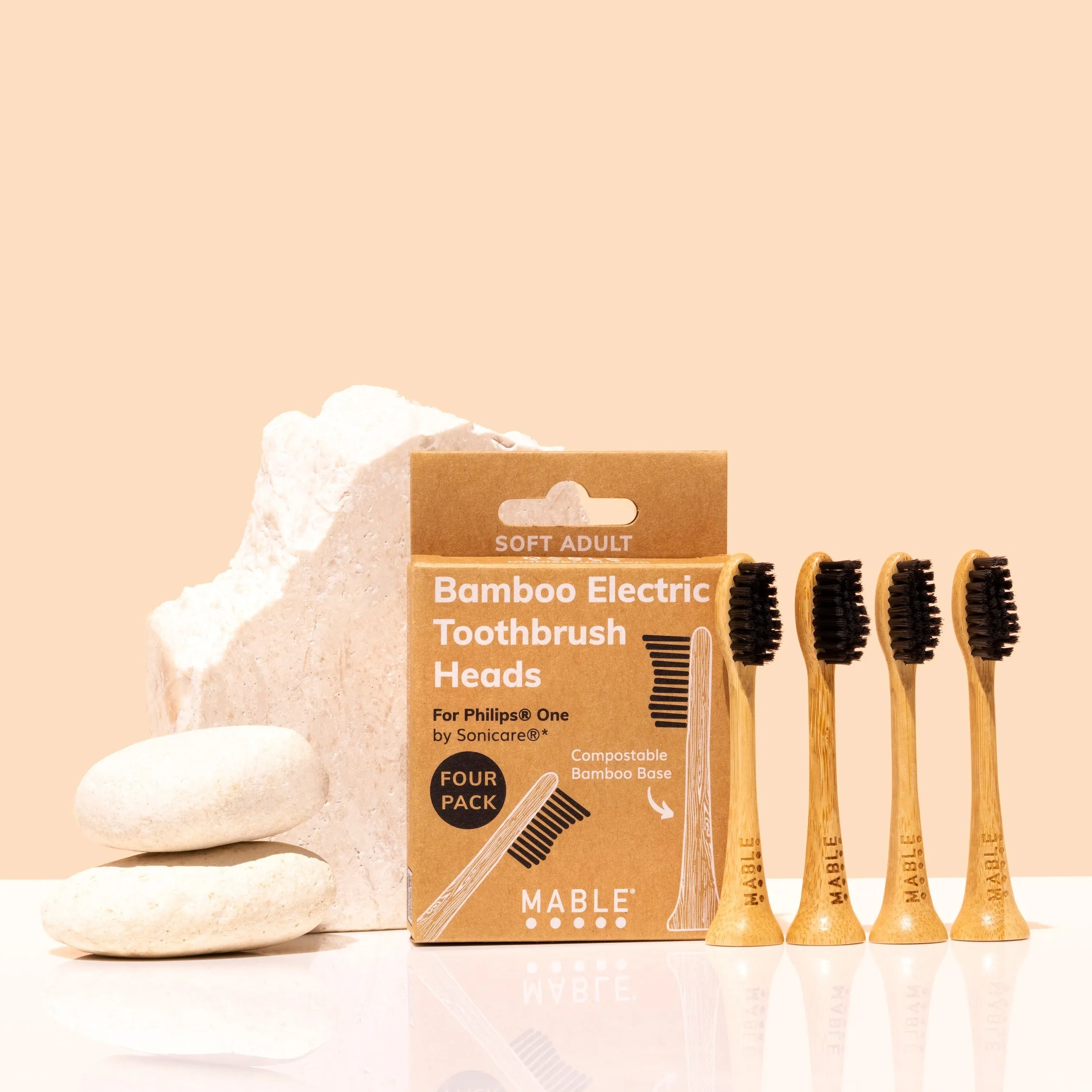 Bamboo Toothbrush Head compatible with Phillips One