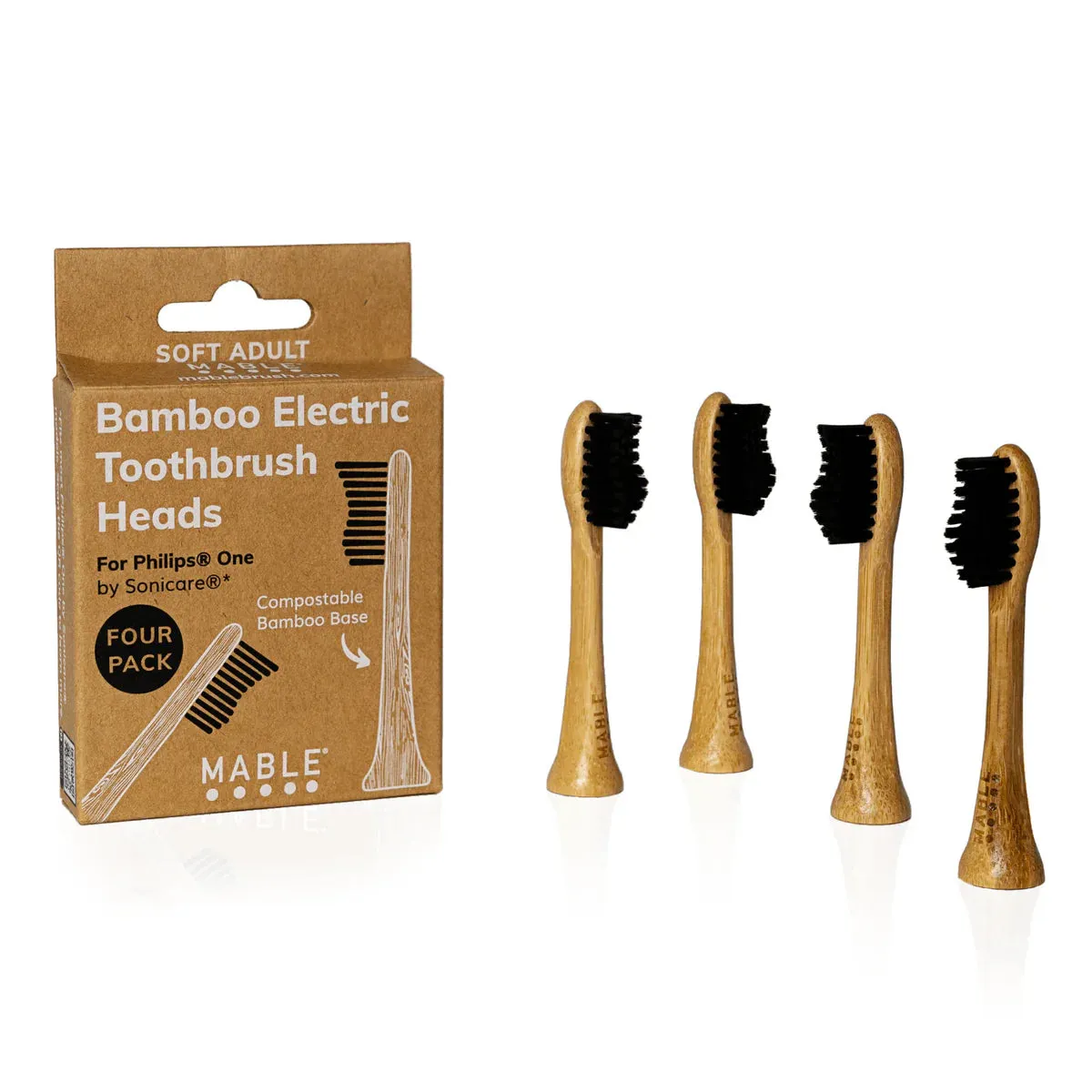 Bamboo Toothbrush Head compatible with Phillips One