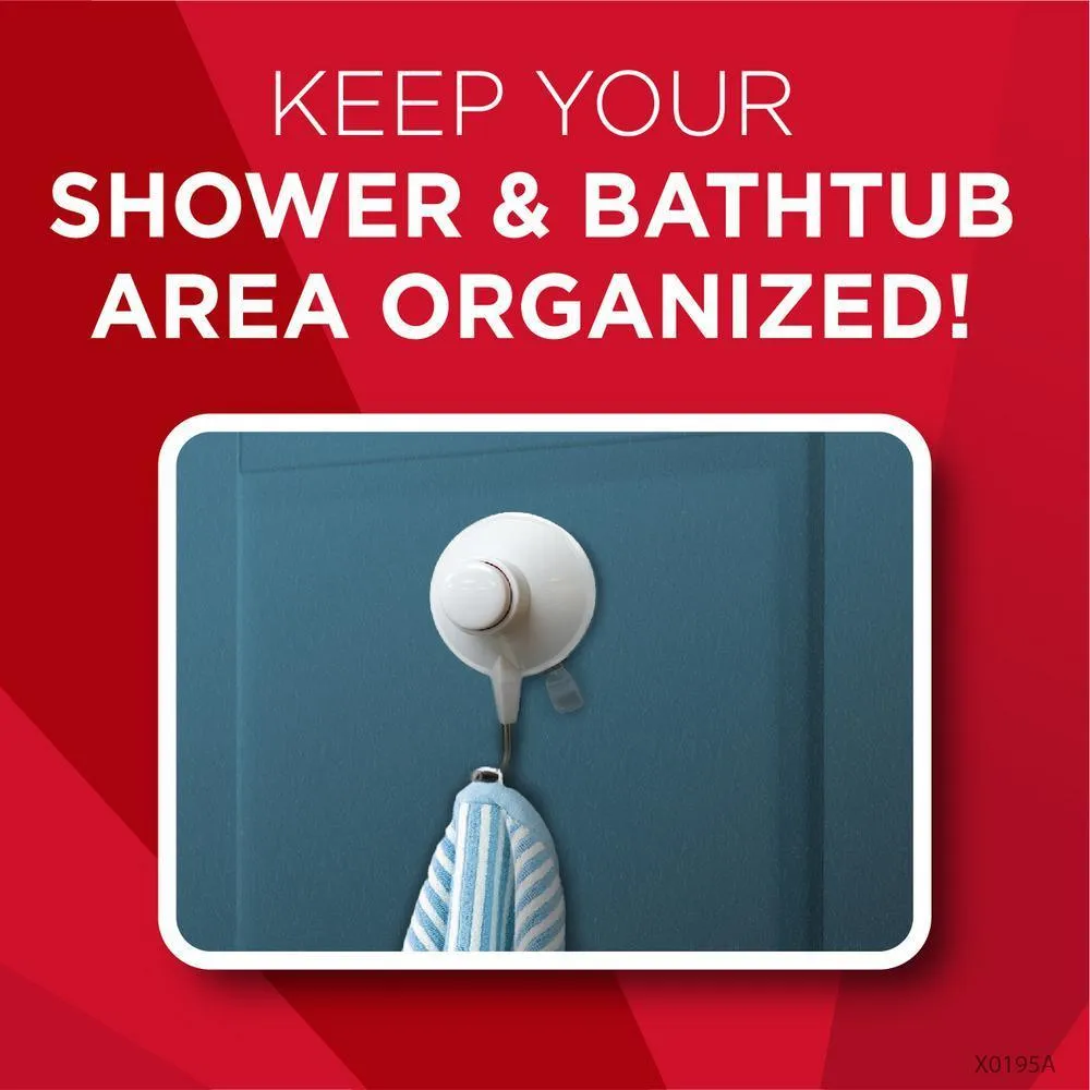 Bath Suction Hook in White/Metal