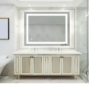 Bathroom Led Classy Vanity Mirror with High Lumen,Dimmable Touch,Wall Switch Control, Anti-Fog ,CRI 90 Adjustable 3000K-4500K-6000K ,IP54 Waterproof Energy saving Vertical & Horizontal