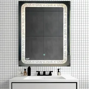 BGH 18x24 Inch LED Mirror | Modern Design for Bathroom, Makeup Room & Wash Basin | Stylish Vanity Mirror for Home Decor (1 Year Brand Warranty) Warm White