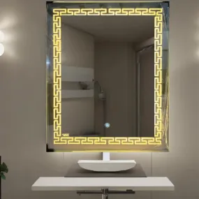 BGH Sleek & Stylish 18x24 Inch LED Mirror | Modern Design for Bathroom, Makeup Room & Wash Basin | Elegant Vanity Mirror for Home Decor (1 Year Brand Warranty)-Yellow