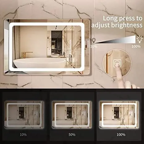 BUNGALOW MERCER Led Bathroom Mirror Vanity Mirror Dimmable Waterproof with 3 Color Temperature for Makeup (36 X 24)