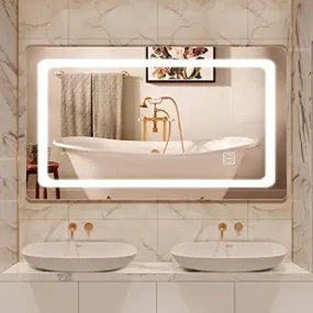 BUNGALOW MERCER Led Bathroom Mirror Vanity Mirror Dimmable Waterproof with 3 Color Temperature for Makeup (36 X 24)
