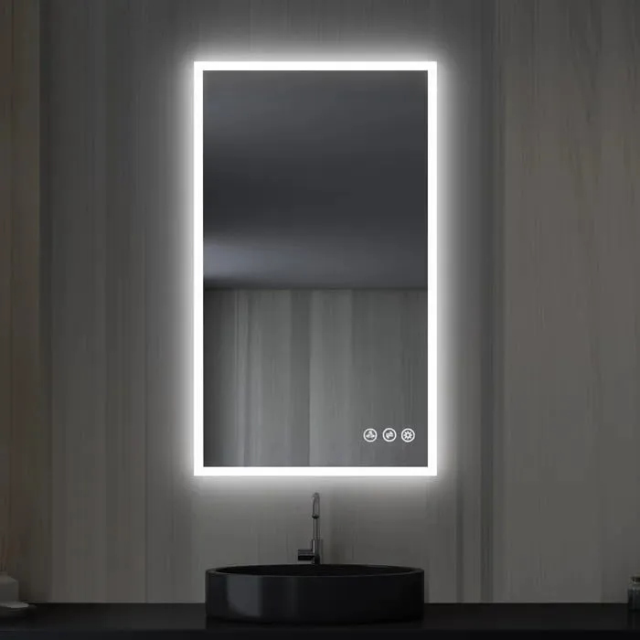 Bungalow Mercer LED Mirror Glass Bathroom Wall - Full Length Home Decor Light Mirror for Bedroom, Living Room, Dressing Room, Hall, Wash Basin, Makeup Room (24x36) Inches.
